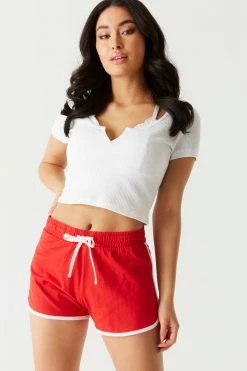 Stitches Ladies Bottoms Contrast Piping Dolphin Short