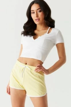 Stitches Ladies Bottoms Contrast Piping Dolphin Short