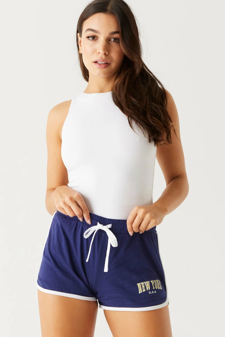 Stitches Ladies Bottoms New York Graphic Dolphin Short 1 Stitches Ladies Bottoms New York Graphic Dolphin Short