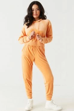 Stitches Ladies Tops Soft Velour Cinched Waist Hoodie