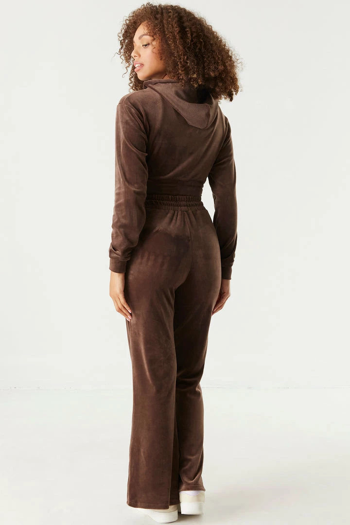 Stitches Ladies Velour High-Rise Flared Jogger Bottoms 6 Stitches Ladies Velour High-Rise Flared Jogger Bottoms