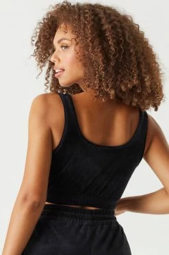 Stitches Ladies Tops Velour Cinched Hem Cropped Tank 19 Stitches Ladies Tops Velour Cinched Hem Cropped Tank