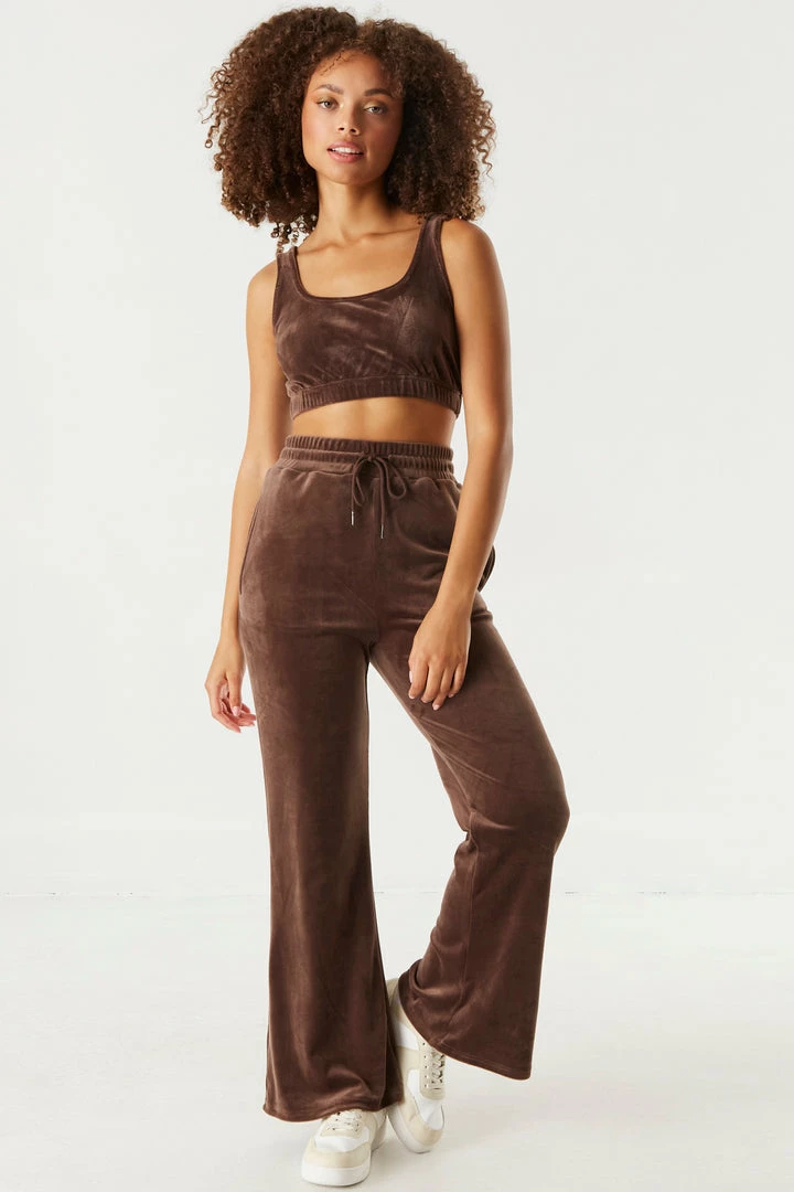 Stitches Ladies Tops Velour Cinched Hem Cropped Tank 9 Stitches Ladies Tops Velour Cinched Hem Cropped Tank