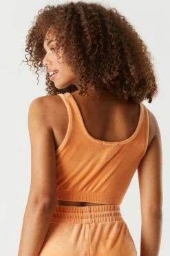 Stitches Ladies Tops Velour Cinched Hem Cropped Tank 28 Stitches Ladies Tops Velour Cinched Hem Cropped Tank