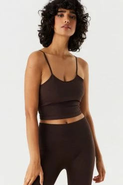 Stitches Ladies Seamless Ribbed Criss Cross Back Cropped Tank