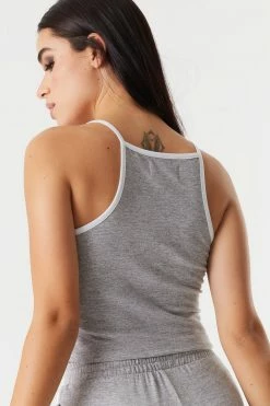 Stitches Ladies Soft High Neck Graphic Cropped Tank