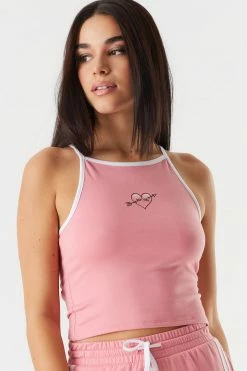 Stitches Ladies Soft High Neck Baby Girl Graphic Cropped Tank Tops