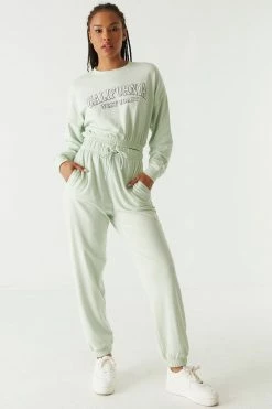 Stitches Ladies Soft Fleece California Graphic Jogger Bottoms