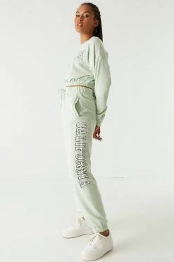 Stitches Ladies Soft Fleece California Graphic Jogger Bottoms