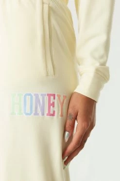 Stitches Ladies Soft Fleece Honey Graphic Jogger 7 Stitches Ladies Soft Fleece Honey Graphic Jogger