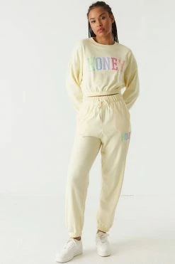 Stitches Ladies Soft Fleece Honey Graphic Jogger 9 Stitches Ladies Soft Fleece Honey Graphic Jogger