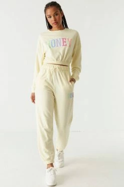 Stitches Ladies Soft Fleece Honey Graphic Jogger