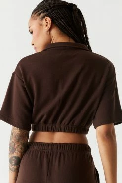 Stitches Ladies Fleece California Graphic Embroidered Polo Top Tops 6 Stitches Ladies Fleece California Graphic Embroidered Polo Top Tops