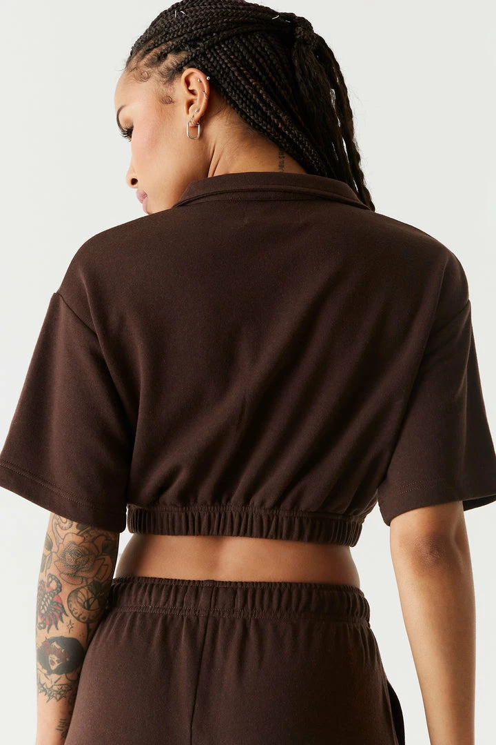 Stitches Ladies Fleece California Graphic Embroidered Polo Top Tops 3 Stitches Ladies Fleece California Graphic Embroidered Polo Top Tops