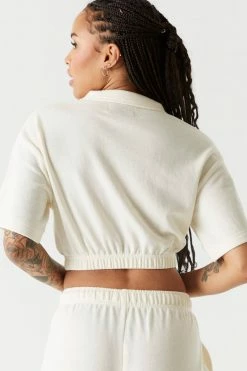 Stitches Ladies Fleece Good Vibes Only Graphic Embroidered Polo Top 6 Stitches Ladies Fleece Good Vibes Only Graphic Embroidered Polo Top