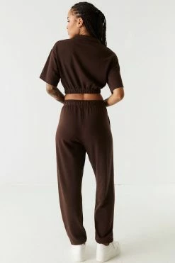 Stitches Ladies Fleece California Graphic High-Rise Boyfriend Joggers Bottoms