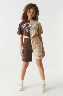 Stitches Ladies Bottoms Split Print Queen Graphic Basketball Short