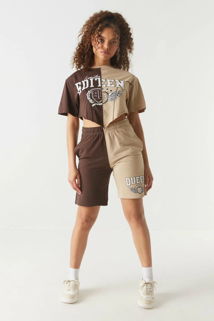 Stitches Ladies Bottoms Split Print Queen Graphic Basketball Short 1 Stitches Ladies Bottoms Split Print Queen Graphic Basketball Short