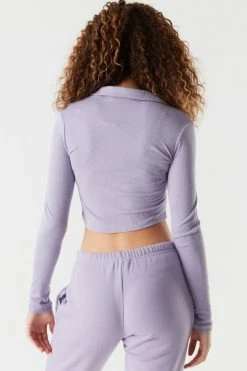 Stitches Ladies Tops Soft Ribbed Embroidered Graphic Polo Top 5 Stitches Ladies Tops Soft Ribbed Embroidered Graphic Polo Top