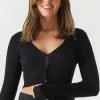 Stitches Ladies Ribbed Long Sleeve Cropped Cardigan