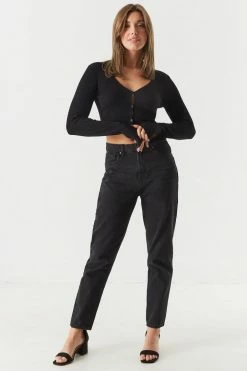 Stitches Ladies Ribbed Long Sleeve Cropped Cardigan 17 Stitches Ladies Ribbed Long Sleeve Cropped Cardigan