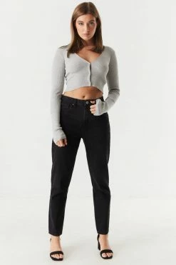 Stitches Ladies Ribbed Long Sleeve Cropped Cardigan 20 Stitches Ladies Ribbed Long Sleeve Cropped Cardigan