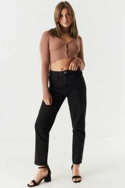 Stitches Ladies Ribbed Long Sleeve Cropped Cardigan 23 Stitches Ladies Ribbed Long Sleeve Cropped Cardigan