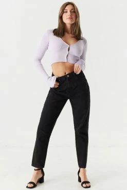 Stitches Ladies Ribbed Long Sleeve Cropped Cardigan 29 Stitches Ladies Ribbed Long Sleeve Cropped Cardigan