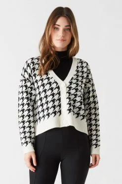 Stitches Ladies Printed Button-Up Cardigan Sweaters