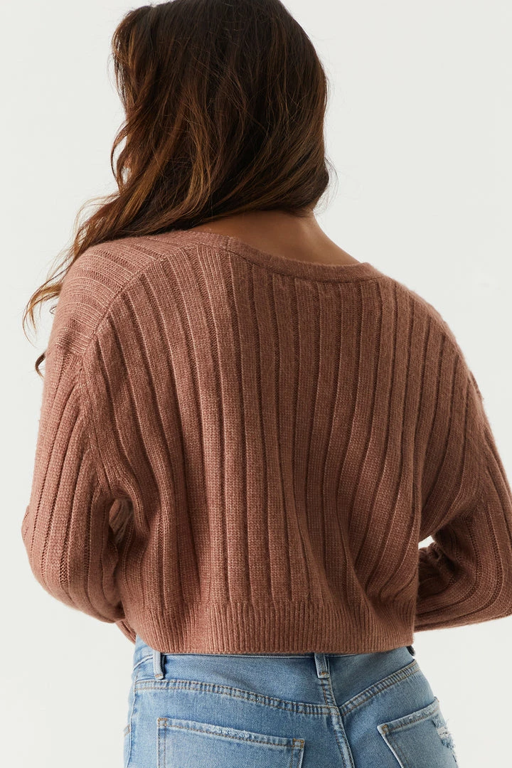 Stitches Ladies Relaxed Ribbed Knit Cropped Cardigan 2 Stitches Ladies Relaxed Ribbed Knit Cropped Cardigan