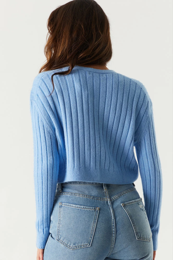 Stitches Ladies Relaxed Ribbed Knit Cropped Cardigan 8 Stitches Ladies Relaxed Ribbed Knit Cropped Cardigan