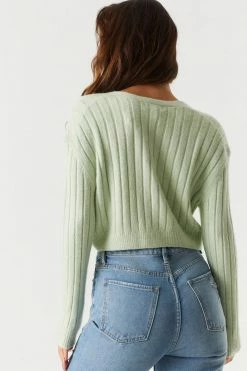 Stitches Ladies Relaxed Ribbed Knit Cropped Cardigan 22 Stitches Ladies Relaxed Ribbed Knit Cropped Cardigan