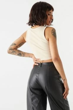 Stitches Ladies Pointed Good Karma Graphic Cropped Tank Top