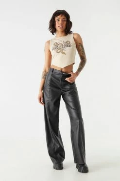 Stitches Ladies Pointed Good Karma Graphic Cropped Tank Top