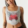 Stitches Ladies Heart Breaker Graphic Corset Tank