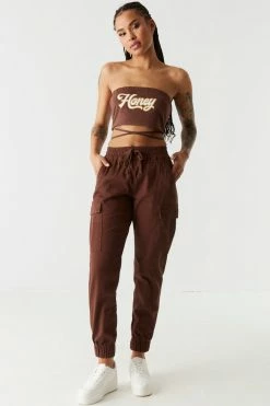 Stitches Ladies Tops Graphic Honey Wrap-Tie Tube Top