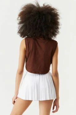 Stitches Ladies Tops High-Neck Colorado Springs Pocket Graphic Cropped Tank Top