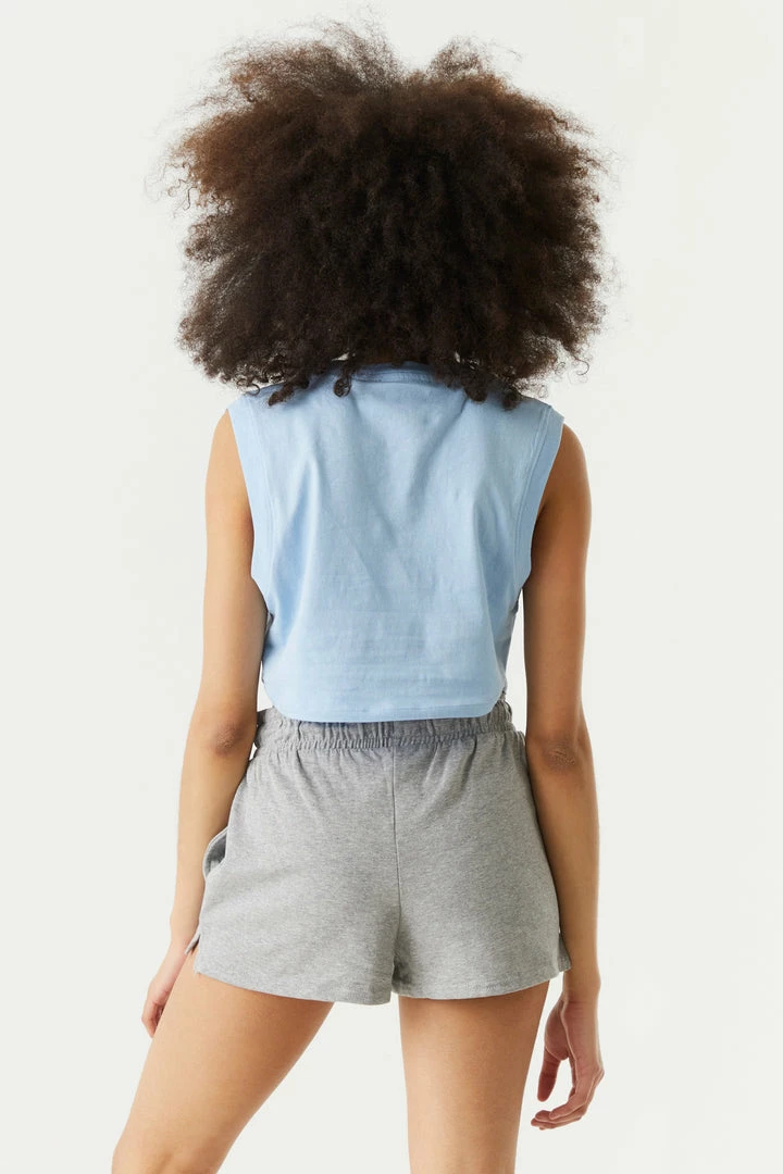 Stitches Ladies Tops High-Neck LA Pocket Graphic Cropped Tank Top 2 Stitches Ladies Tops High-Neck LA Pocket Graphic Cropped Tank Top