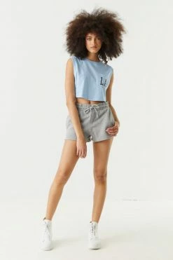 Stitches Ladies Tops High-Neck LA Pocket Graphic Cropped Tank Top 5 Stitches Ladies Tops High-Neck LA Pocket Graphic Cropped Tank Top