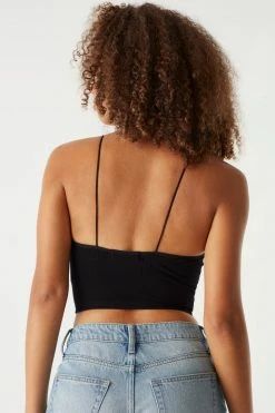 Stitches Ladies Tops Seamless Ribbed Bungee Cropped Cami