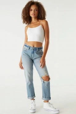 Stitches Ladies Tops Seamless Ribbed Bungee Cropped Cami