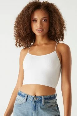Stitches Ladies Tops Seamless Ribbed Bungee Cropped Cami