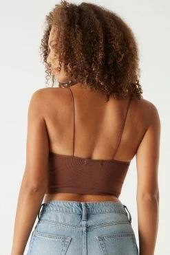 Stitches Ladies Tops Seamless Ribbed Bungee Cropped Cami