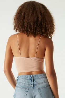 Stitches Ladies Tops Seamless Ribbed Bungee Cropped Cami