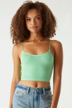 Stitches Ladies Tops Seamless Ribbed Bungee Cropped Cami