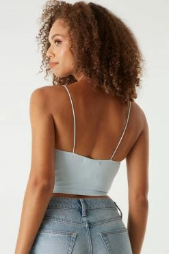 Stitches Ladies Tops Seamless Ribbed Bungee Cropped Cami