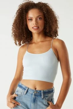 Stitches Ladies Tops Seamless Ribbed Bungee Cropped Cami