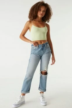 Stitches Ladies Tops Seamless Ribbed Bungee Cropped Cami