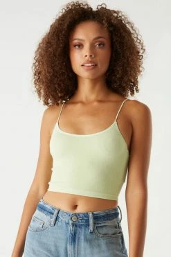 Stitches Ladies Tops Seamless Ribbed Bungee Cropped Cami