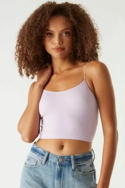 Stitches Ladies Tops Seamless Ribbed Bungee Cropped Cami